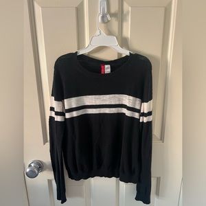 Black Long Sleeve with White Stripes